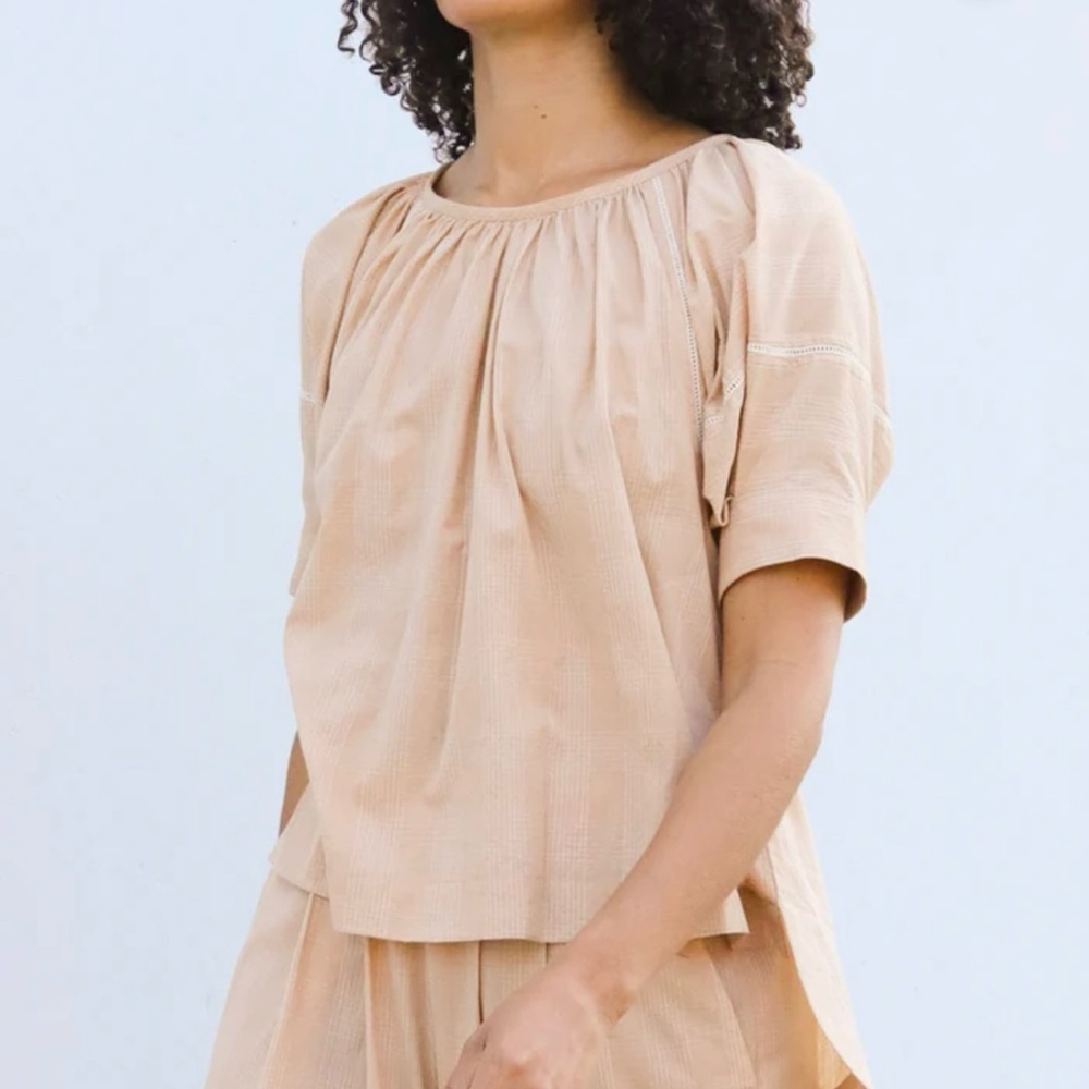 Seek Collective Top Tanya Cotton  Ladder Sleeve XS Women’s Relaxed Lagenlook